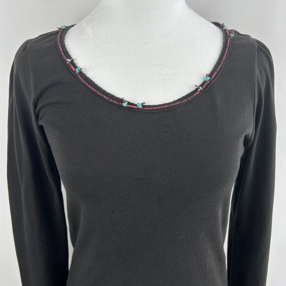 Maison Scotch boho beaded top long-sleeve cotton – Women's X-Small XS - Picture 1 of 9